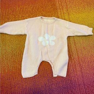 Pink flower thick romper 6-12m​​